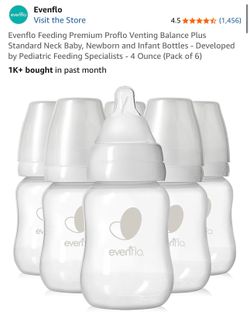 EvenFlo 6pk baby bottles 4oz