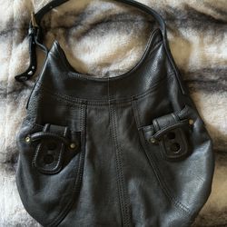 Lucky Brand Black  Leather Hobo Shoulder Bag