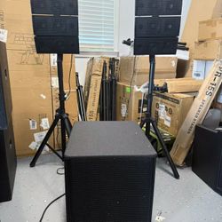 Bluetooth PRORECK Club 3500 15 inch subwoofer 3000W DJ PA Speaker System Combo Set