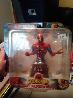 Spider man bust paperweight in red
