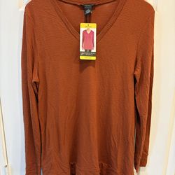 Brand New Women’s Rusty Orange Long Sleeve Cool Top - Size Medium - Simi Valley