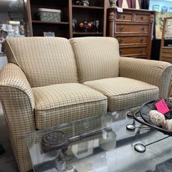 Checkered Neutral Loveseat