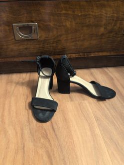 Black ankle strap shoes size 5.5