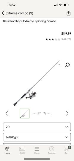 NEW! Bass Pro Extreme Spinning Rod Reel Combo for Sale in Gilbert, AZ -  OfferUp