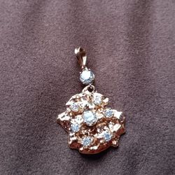 14kt Diamond Nugget Pendant 