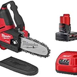 Milwaukee Brand New M12 FUEL 12V Brushless Super Compact 6” Pruning Chainsaw + 3Ah Battery & Charger 