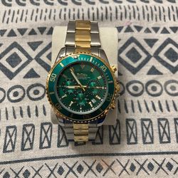 Green Face Gold & Silver Watch