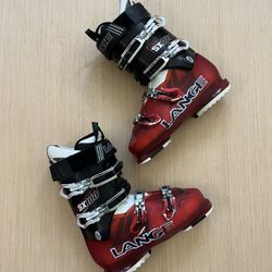 Lange SX 100 Downhill Ski Boots Size 26.5 306 MM Red Used