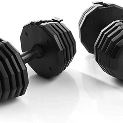 100 Pound Weider Adjustable Dumbbell Weight Set (Pair of 50 lb Weights) Brand New !