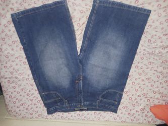 Blue Denim Jeans with Faded Wash and black jorts