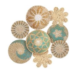 Handcrafted Wicker Round Seagrass Basket Wall Art