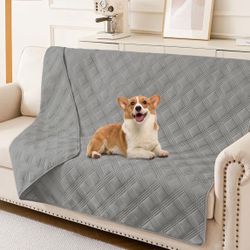 Waterproof Reversible Pet Blanket – Couch Protector (52”x82”, Grey)