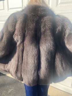 Charcoal Grey Fox Jacket. Sz. XXL 