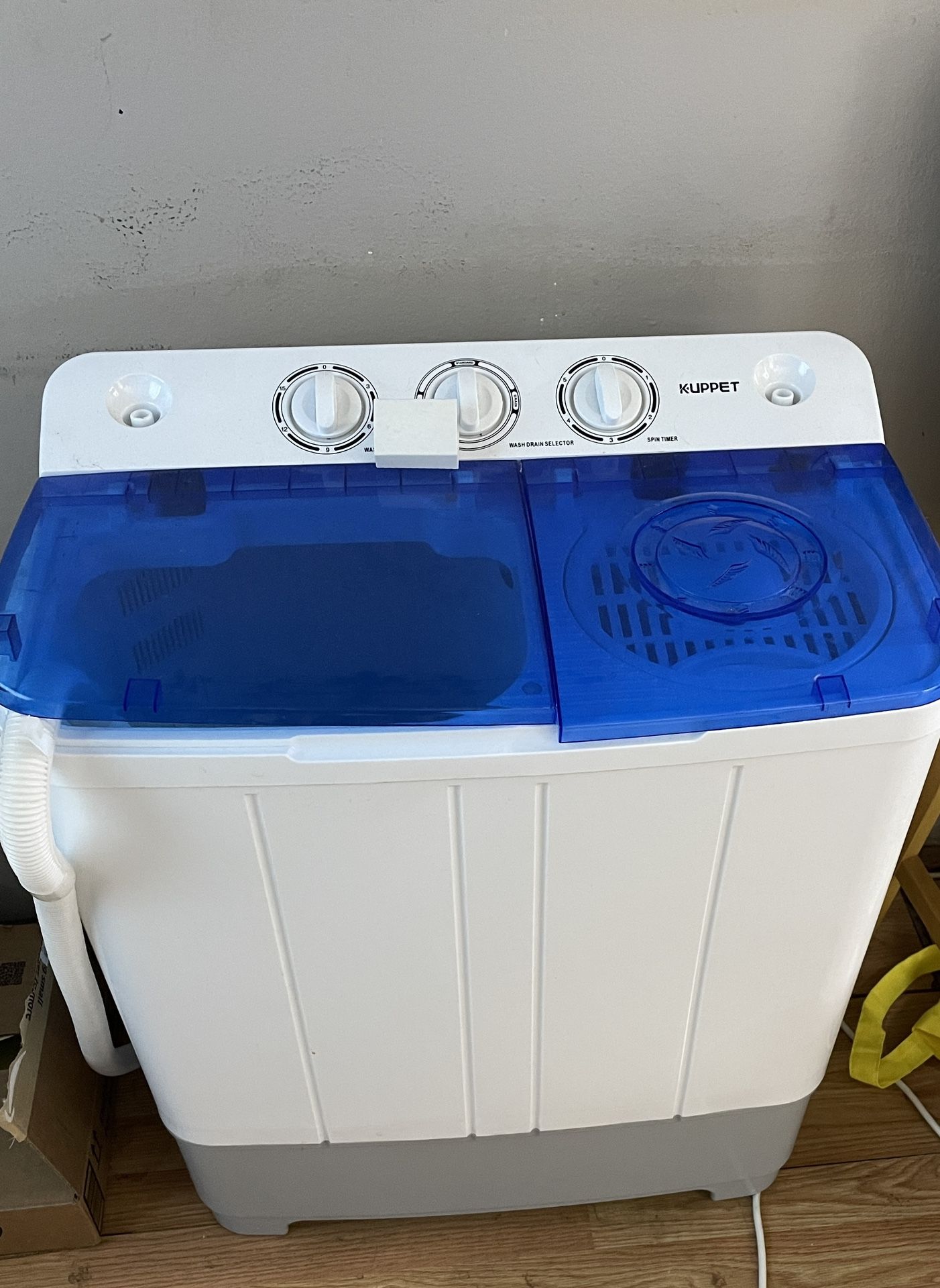 26lbs Portable Semi-Automatic Twin Tub Washing Machine with Drain Pump