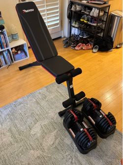 Bowflex SelectTech 552 Adjustable Dumbbells + PASYOU Adjustable Bench