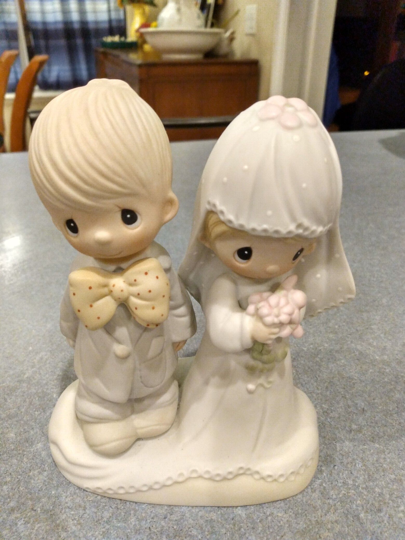 Precious Moments porcelain Bisque Bride and Groom Figurine