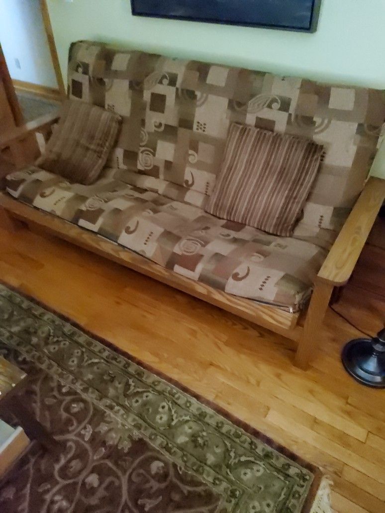 Futon Sofa With Pillows. $75 OR best offer