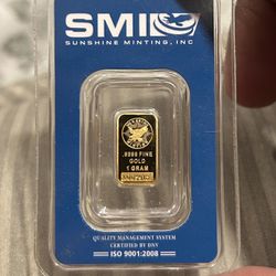 1 Gram Sunshine Mint Gold Bullion