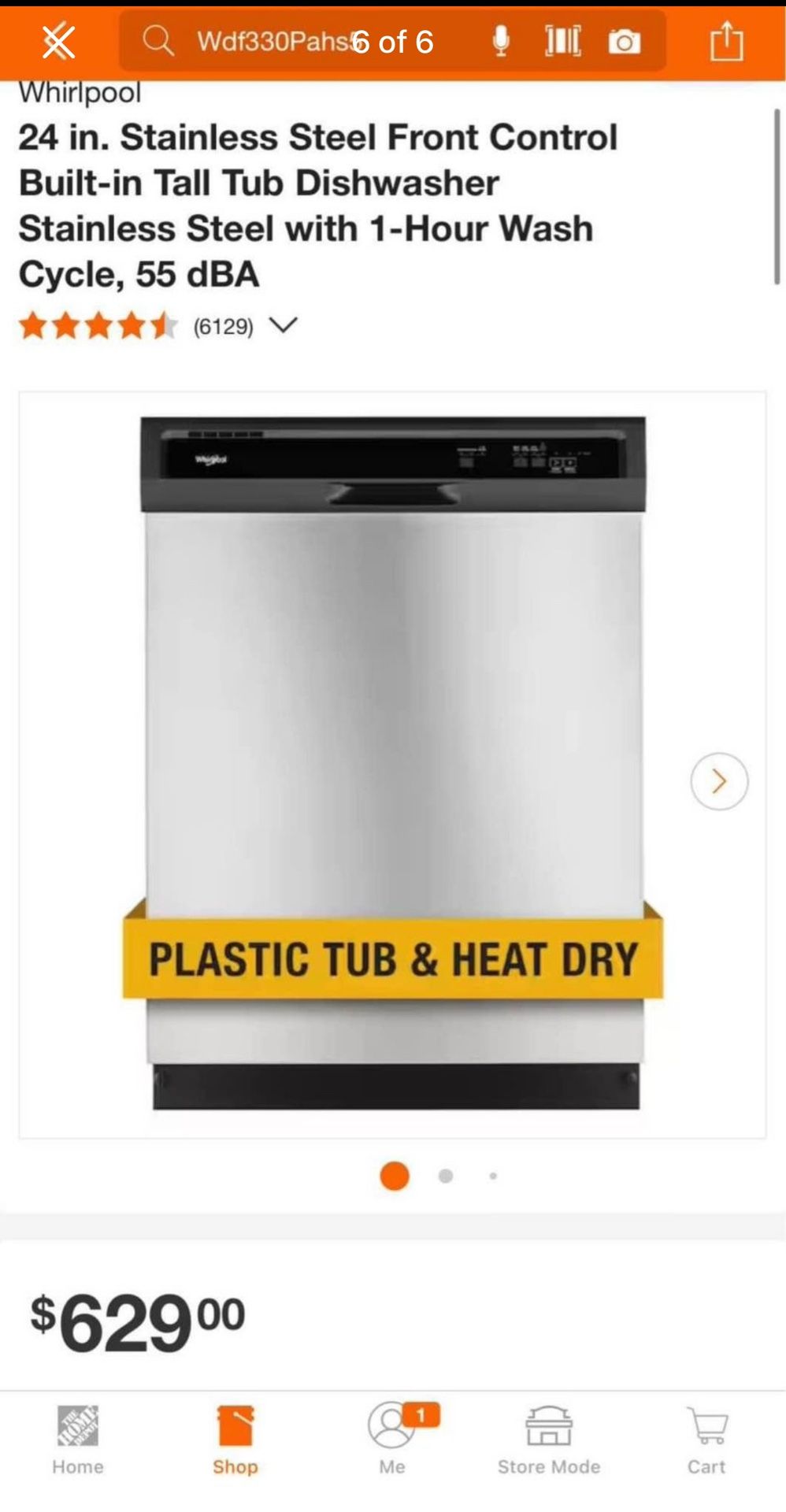 Like new Whirlpool dishwasher for sale