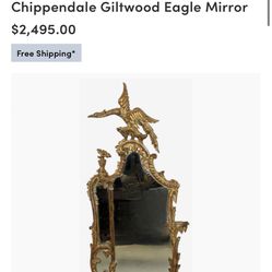 Mid Century Chippendale Guildwood Eagle Mirror