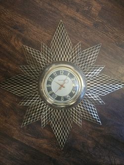 1950s Metal Starburst Clock