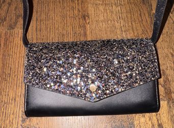 Wallet And Crossbody In One! Black And Sparkle 