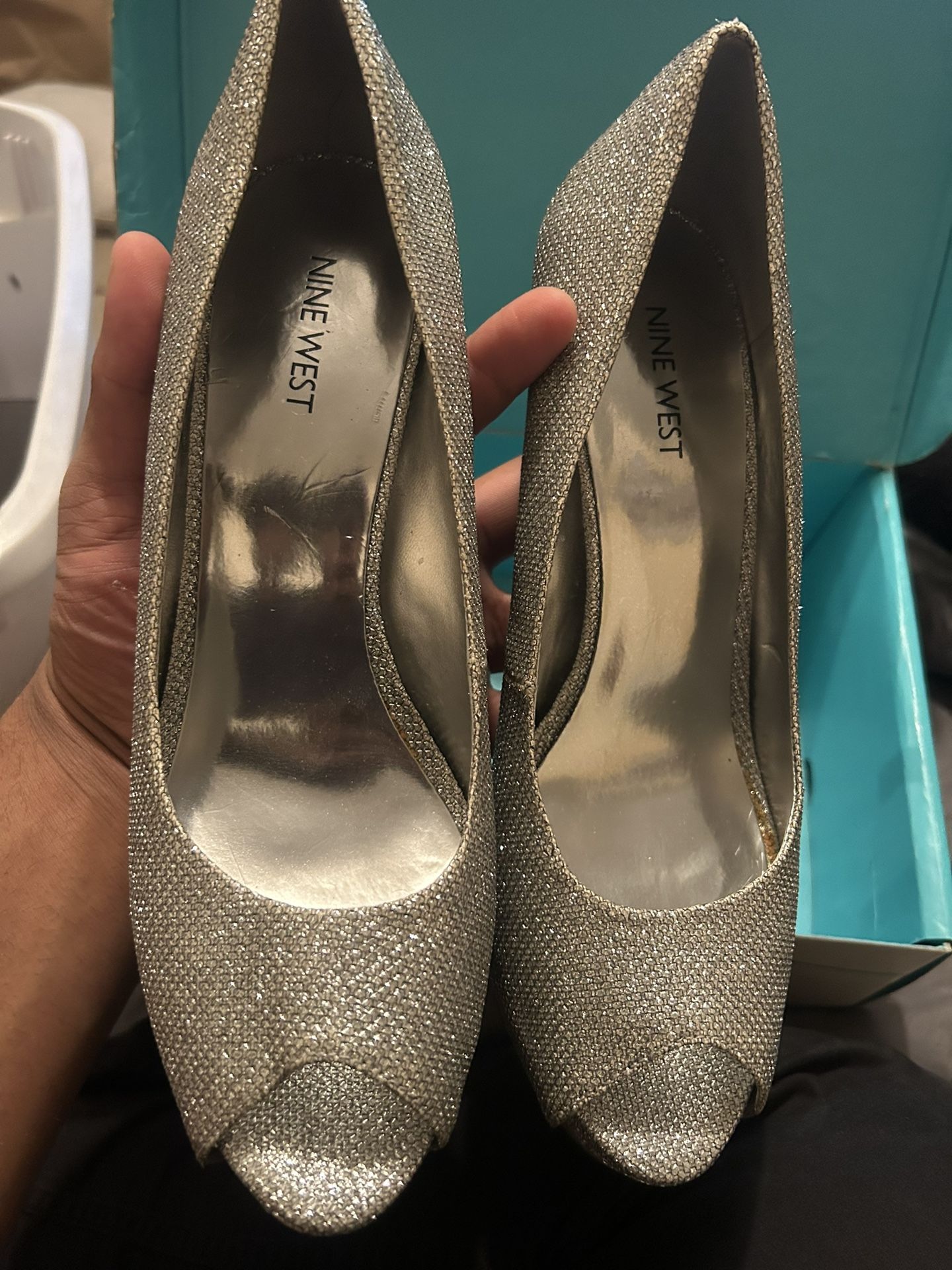 New Silver Glittery Shoes 10W