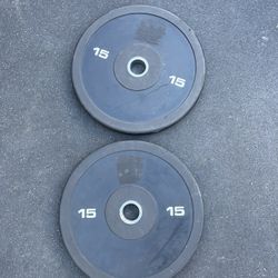 15lb Olympic Bumper Plate Set Weights 