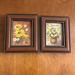 Miniature Daisy Paintings 