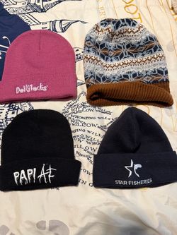 Lot of 4 Knit Beanies