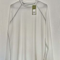 Long Sleeves Rashguard Slim Fit Size L Color White New