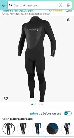 O'Neill Men's Epic 4/3mm Back Zip Full Wetsuit