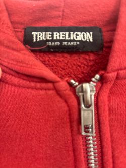 True Religion Brand Jeans Red Zip-Up Hoodie