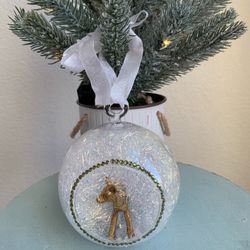 HAND CRAFTED Christmas Glass Ornament Holiday Decoration I Gold I Green I White