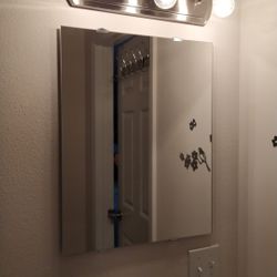 Bathroom Mirror Cabinet And Lamps 