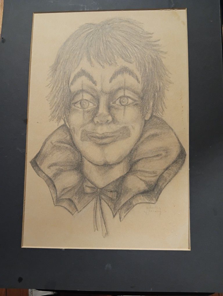 Lithograph Of A Clown Made In 1972