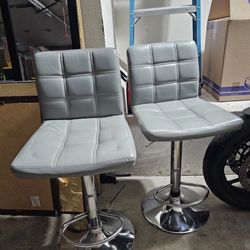 Gray Adjusting Bar Stools (2)
