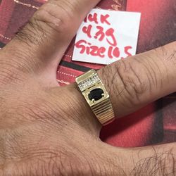 14K Solid Gold Ring With Diamonds 💎 Stones For Wedding 4.3Gr Size 10.5