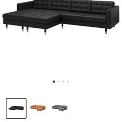 IKEA Morabo  Leather Sectional Sofa Couch 