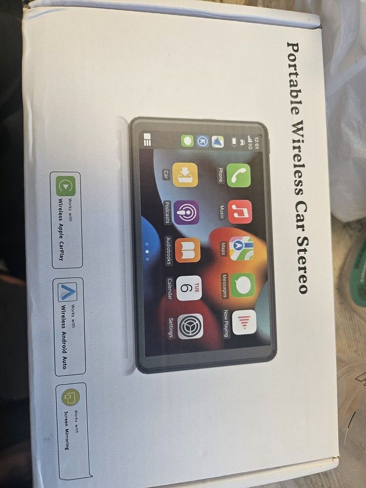 Portable Wireless Car Stereo, 7 HD Touchscreen Cam Compatible Apple Carplay