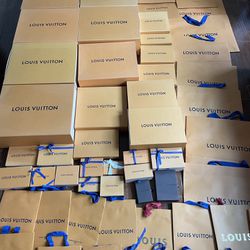 Authentic Louis Vuitton Retail Boxes & Bags - Lot Bundle