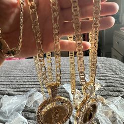 Necklace And Pendant.  And Brazalate.  $130  Gold Plated.  