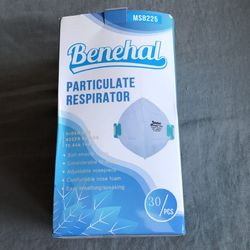 Benehal Particulate Respirator MS8225 NIOSH N95 Lot of 25 New Masks Adjustable Nose (Silver Lake)