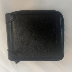 Black Leather Zip Wallet