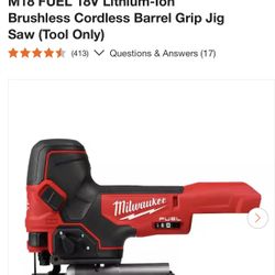 Milwaukee M18 FUEL 18V Lithium-Ion Brushless Cordless Barrel Grip Jig Saw (Tool Only)
