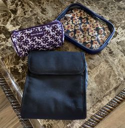 1 Hang Up Black Travel Makeup Bag And 2 Small Cosmetic Bags...2 Were Never Used