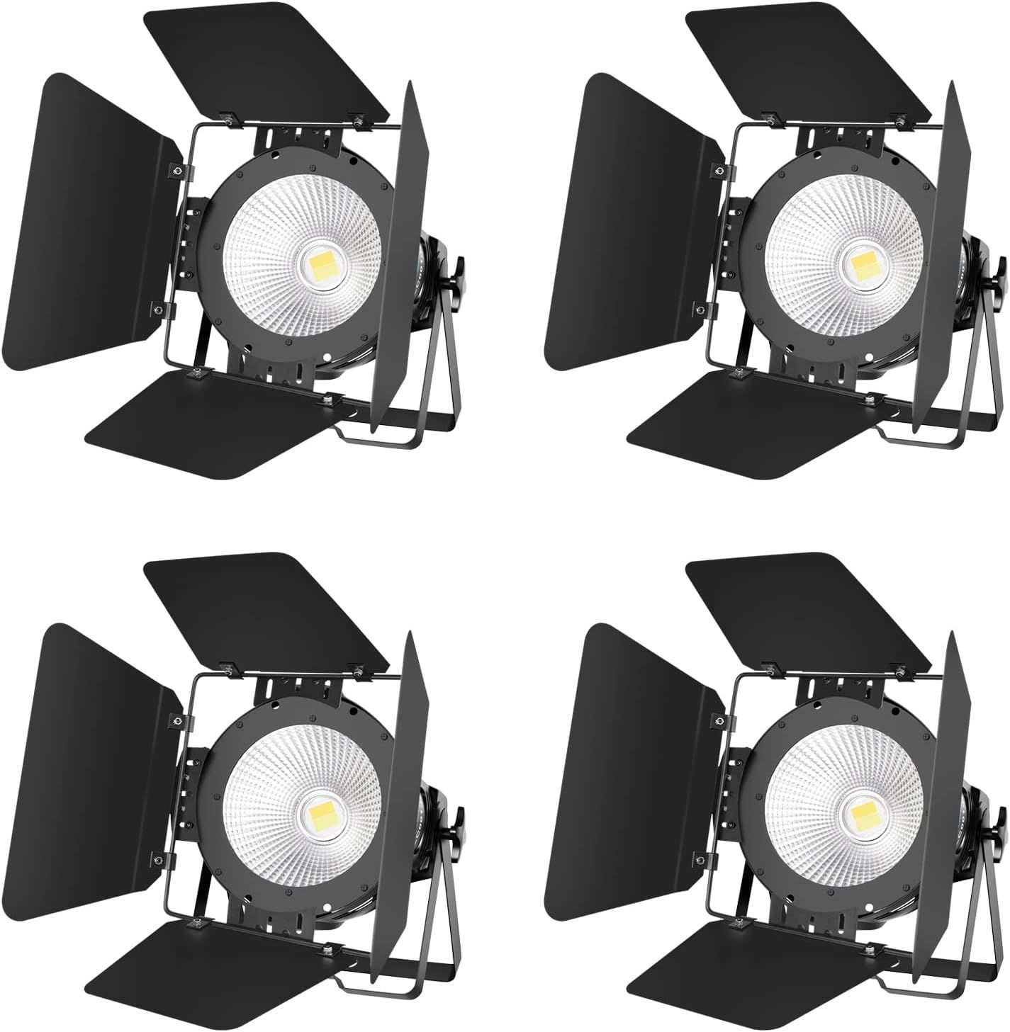 BETOPPER White Stage Par Lights w/Barndoor Professional 100W COB Spotlight Bright DJ Light Strobe Lighting for Church,Parties,Wedding,Therter,Live Eve