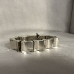 A.P  VINTAGE MEXICO STERLING SILVER HEAVY BRUTALIST BRACELET