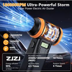 Plumero de aire comprimido: plumero de aire eléctrico de 180000 RPM con motor