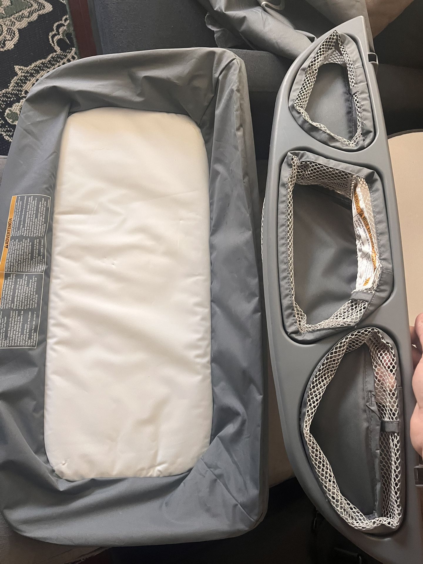 baby changing table and compartments for Graco pack and play